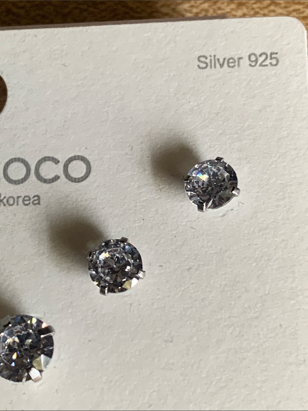 AllenCOCO Silver Cubic Zirconia Stud Pierced  Earring Set - Clear - Picture 4 of 6